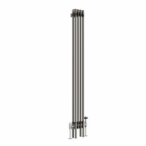 Bern 1500 x 200mm Traditional Raw Metal Double Vertical Column Radiator