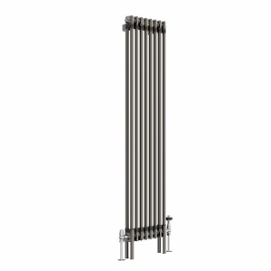 Bern 1500 x 380mm Traditional Raw Metal Double Vertical Column Radiator