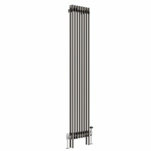 Bern 1800 x 380mm Traditional Raw Metal Double Vertical Column Radiator