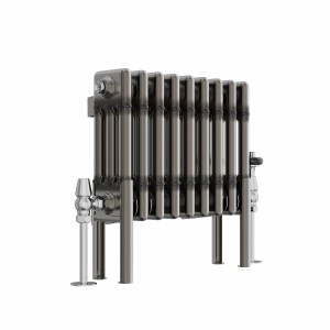Bern 300 x 425mm Traditional Raw Metal Triple Horizontal Column Radiator