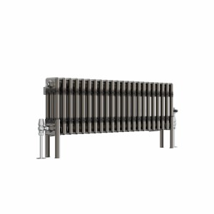 Bern 300 x 1010mm Traditional Raw Metal Triple Horizontal Column Radiator