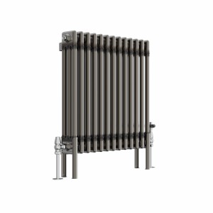 Bern 600 x 605mm Traditional Raw Metal Triple Horizontal Column Radiator
