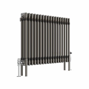 Bern 600 x 830mm Traditional Raw Metal Triple Horizontal Column Radiator