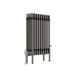 Bern 600 x 425mm Traditional Raw Metal Horizontal Four Column Radiator