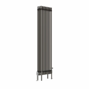 Bern 1500 x 380mm Traditional Raw Metal Vertical Four Column Radiator