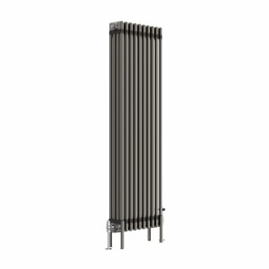 Bern 1500 x 470mm Traditional Raw Metal Vertical Four Column Radiator