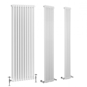 Bern - White Traditional Vertical Double Column Radiator - Choice of Size