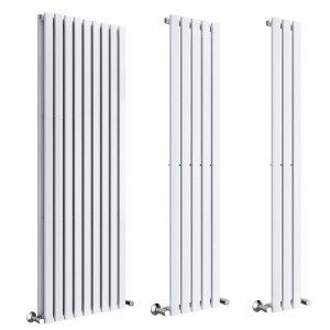 Lulea - White Flat Panel Vertical Designer Radiator- Choice of Height & Width