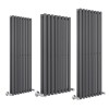 Voss Anthracite Round Tube Vertical Radiator - Choice of Width