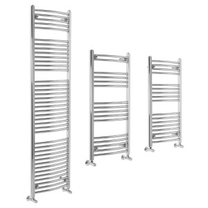 Fjord - Chrome Curved Heated Towel Rail - Choice Of Sizes
