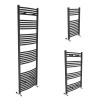 Fjord - Grey Curved Heated Towel Rail - Choice Of Sizes