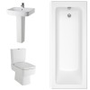 Boston Modern Bathroom Suite with Single Ended Bath - 1600 x 700mm