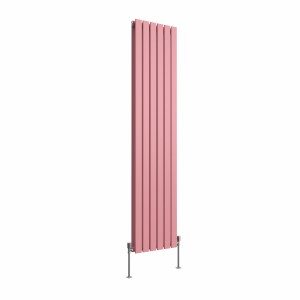 Karlstad 1800 x 410mm Rose Pink Double Vertical Flat Panel Designer Radiator