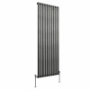 Norden 1600 x 591mm Black Silver Single Vertical Oval Column Designer Radiator