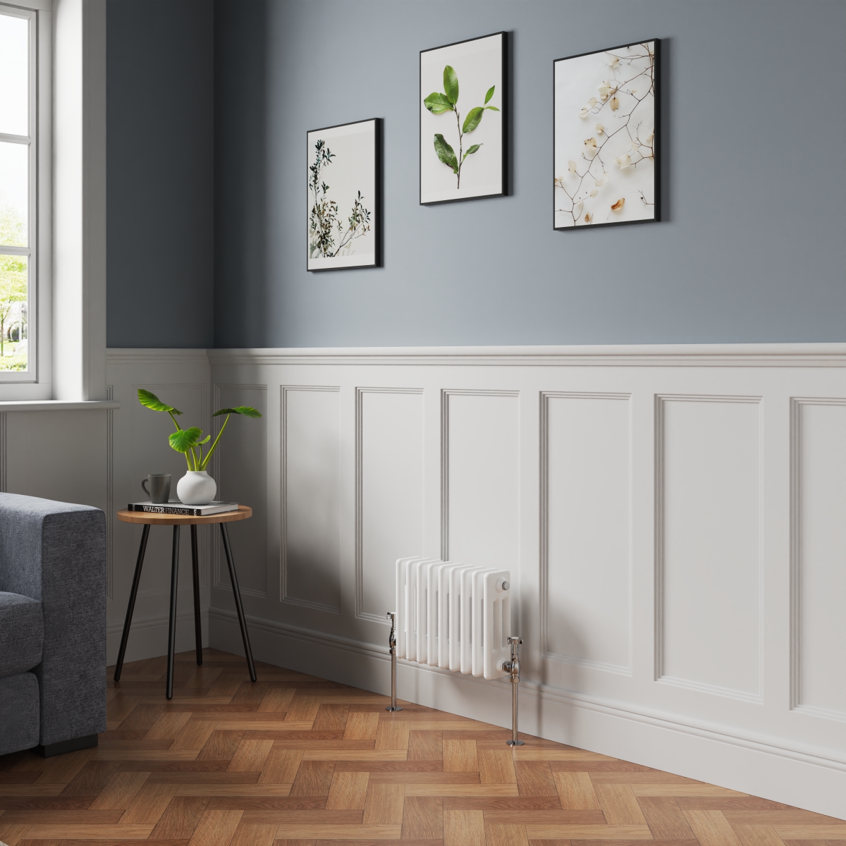 Bern 300 x 425mm White Triple Column Horizontal Traditional Radiator