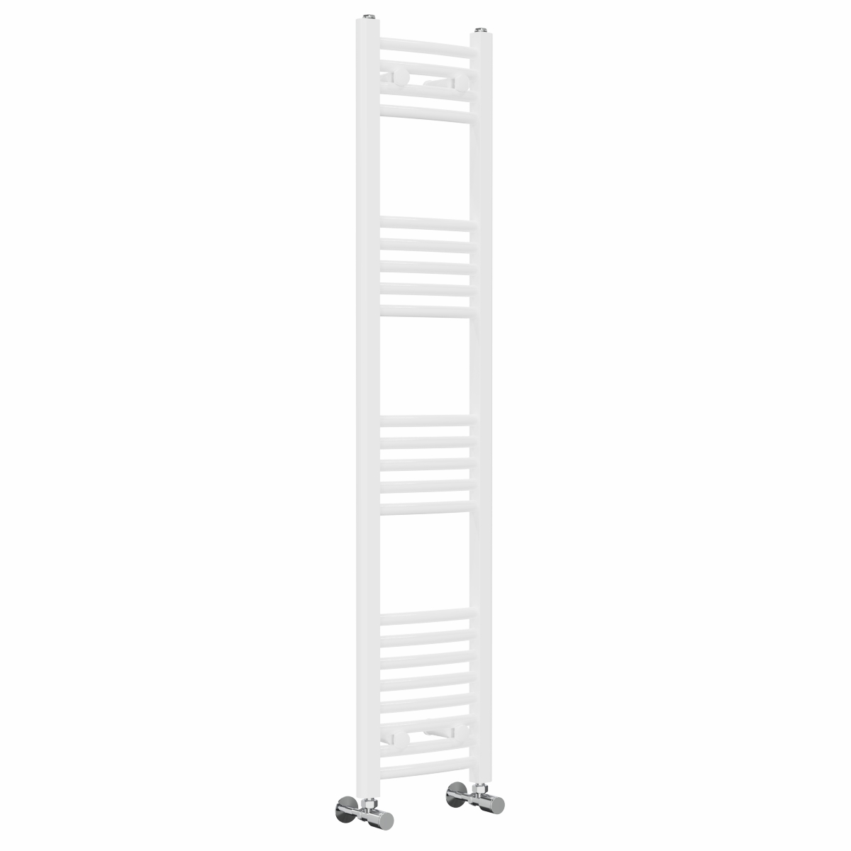 Fjord 1400 x 300mm Curved White Heated Towel Rail