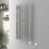 Vienna 1100 x 500mm Curved Chrome Electric Heated Thermostatic Towel Rail