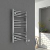 Bergen 800 x 500mm Straight Chrome Electric Heated Thermostatic Towel Rail