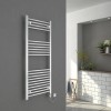 Bergen 1200 x 500mm Straight White Electric Heated Thermostatic Towel Rail