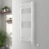 Vienna 1200 x 500mm Curved White Electric Heated Thermostatic Towel Rail