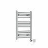 Bergen 700 x 450mm Straight Chrome Electric Towel Rail with Chrome LCD Display Thermostatic Element