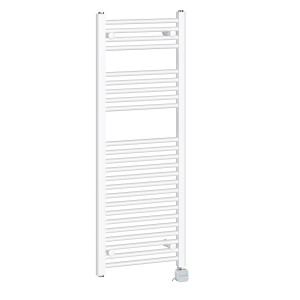 Bergen 1200 x 450mm Straight White Thermostatic Bluetooth Electric Heated Towel Rail