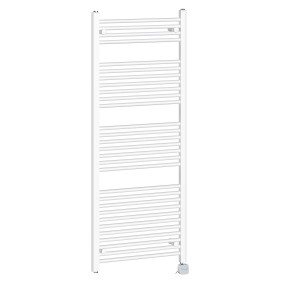 Bergen 1500 x 600mm Straight White Thermostatic Bluetooth Electric Heated Towel Rail