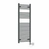 Bergen 1200 x 450mm Straight Grey Electric Towel Rail with Chrome LCD Display Thermostatic Element