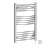 Fjord 800 x 500mm Curved Chrome Electric Heated Towel Rail
