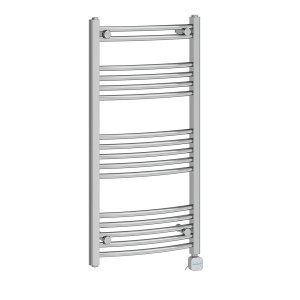 Fjord 1000 x 500mm Curved Chrome Thermostatic Bluetooth Electric Heated Towel Rail