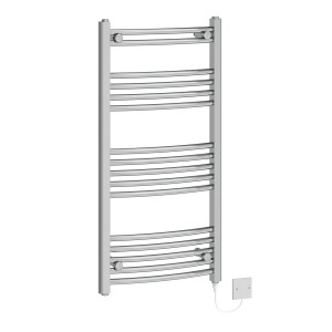 Fjord 1000 x 500mm Curved Chrome Electric Heated Towel Rail