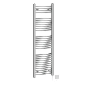 Fjord 1500 x 450mm Curved Chrome Electric Heated Towel Rail