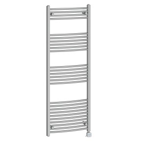 Fjord 1600 x 595mm Curved Chrome Thermostatic Bluetooth Electric Heated Towel Rail