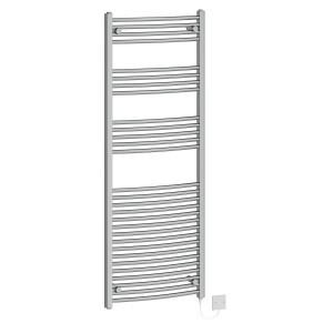 Fjord 1600 x 600mm Curved Chrome Electric Heated Towel Rail