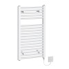 Fjord 800 x 450mm Curved White Electric Heated Towel Rail