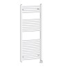 Fjord 1200 x 500mm Curved White Thermostatic Bluetooth Electric Heated Towel Rail