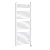 Fjord 1500 x 600mm Curved White Thermostatic Bluetooth Electric Heated Towel Rail