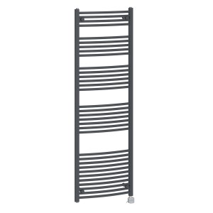 Fjord 1800 x 600mm Curved Grey Thermostatic Bluetooth Electric Heated Towel Rail