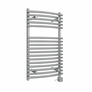 Jakobstad 800 x 500mm Curved Chrome Thermostatic Bluetooth Electric Designer Heated Towel Rail