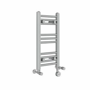 Bergen 600 x 300mm Dual Fuel Straight Chrome Thermostatic Electric Heated Towel Rail