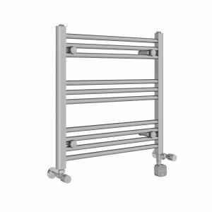 Bergen 600 x 600mm Dual Fuel Straight Chrome Thermostatic Bluetooth Electric Heated Towel Rail
