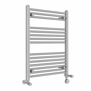 Bergen 800 x 600mm Dual Fuel Straight Chrome Thermostatic Electric Heated Towel Rail