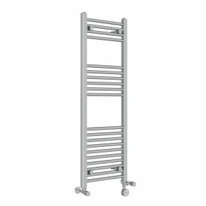 Bergen 1200 x 400mm Dual Fuel Straight Chrome Thermostatic Electric Heated Towel Rail