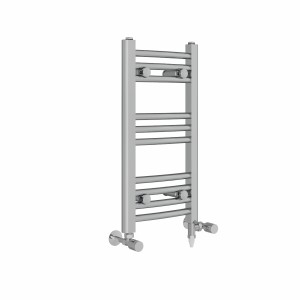Fjord 600 x 300mm Dual Fuel Curved Chrome Electric Heated Towel Rail