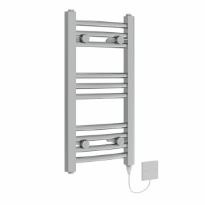Fjord 600 x 300mm Chrome Curved Electric Heated Towel Rail