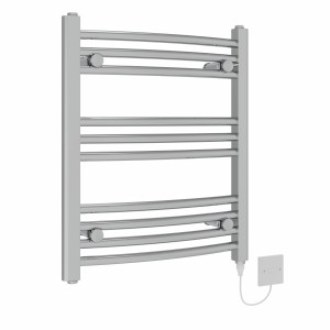 Fjord 600 x 500mm Chrome Curved Electric Heated Towel Rail
