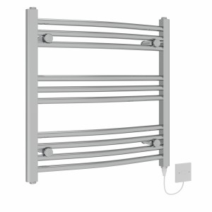 Fjord 600 x 600mm Chrome Curved Electric Heated Towel Rail