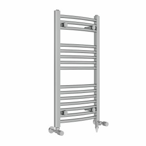 Fjord 800 x 400mm Dual Fuel Curved Chrome Electric Heated Towel Rail