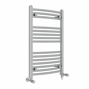 Fjord 800 x 500mm Dual Fuel Curved Chrome Electric Heated Towel Rail