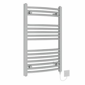 Fjord 800 x 500mm Chrome Curved Electric Heated Towel Rail